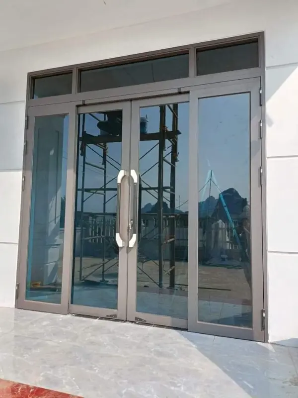 Georgian Grill Casement Door Price India - Exterior View | Golden Grill Pattern | Best Price | Hyderabad Delhi Bangalore